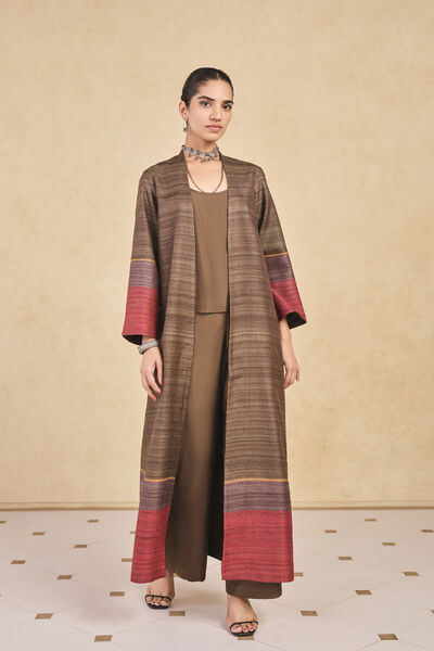 Rufaro Silk Jacket Set - Brown